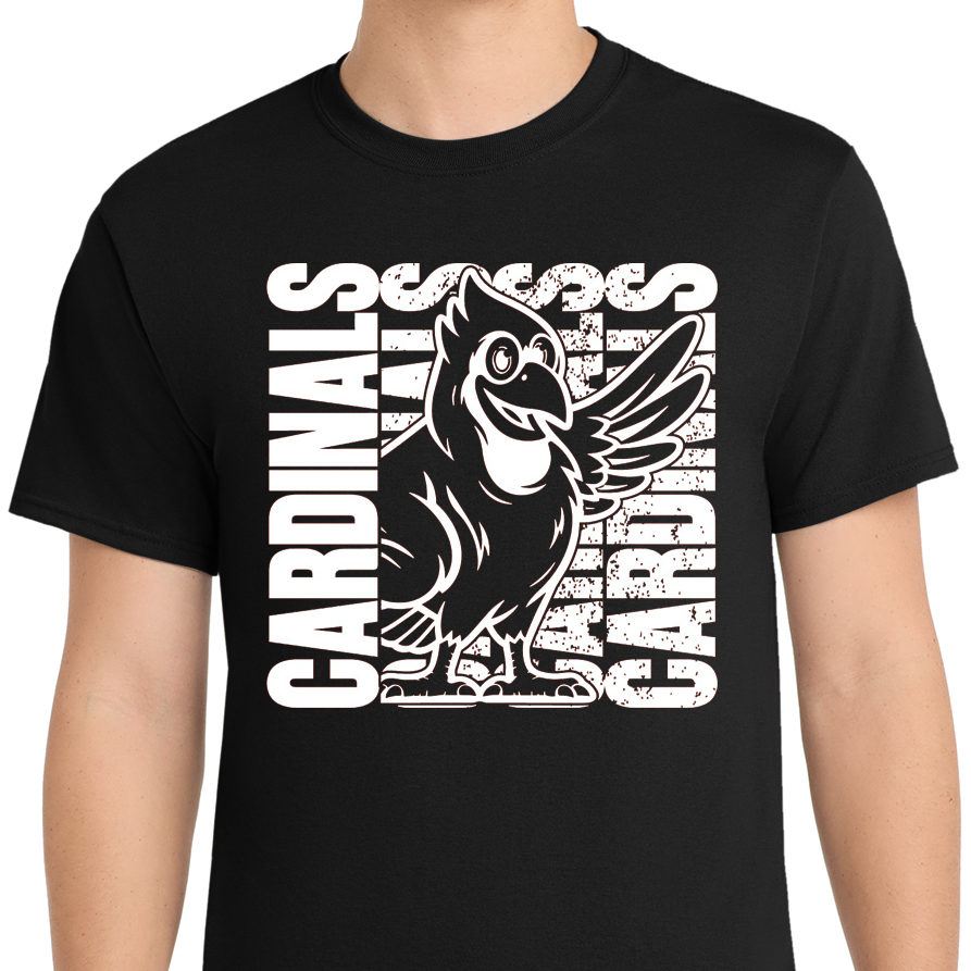 Black - Cardinal Tee - Gildan 50/50 Short Sleeve