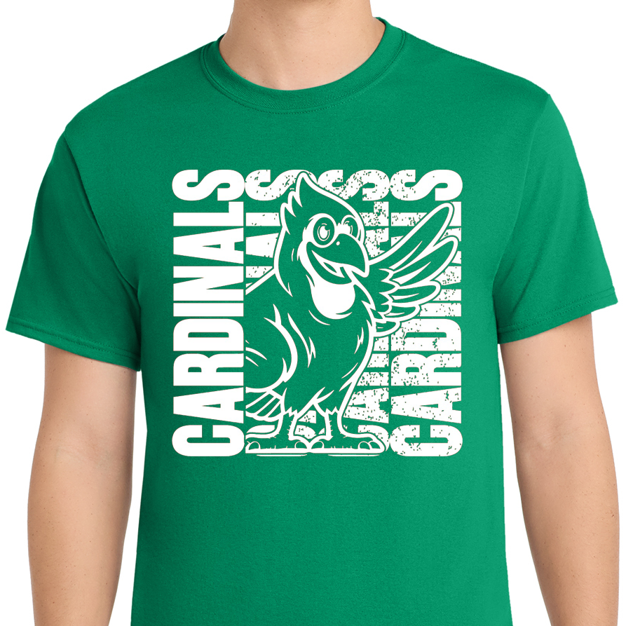 Kelly Green - Cardinal Tee - Gildan 50/50 Short Sleeve
